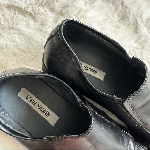 Steve Madden Mens Shiny black formal loafers leather upper main image 9